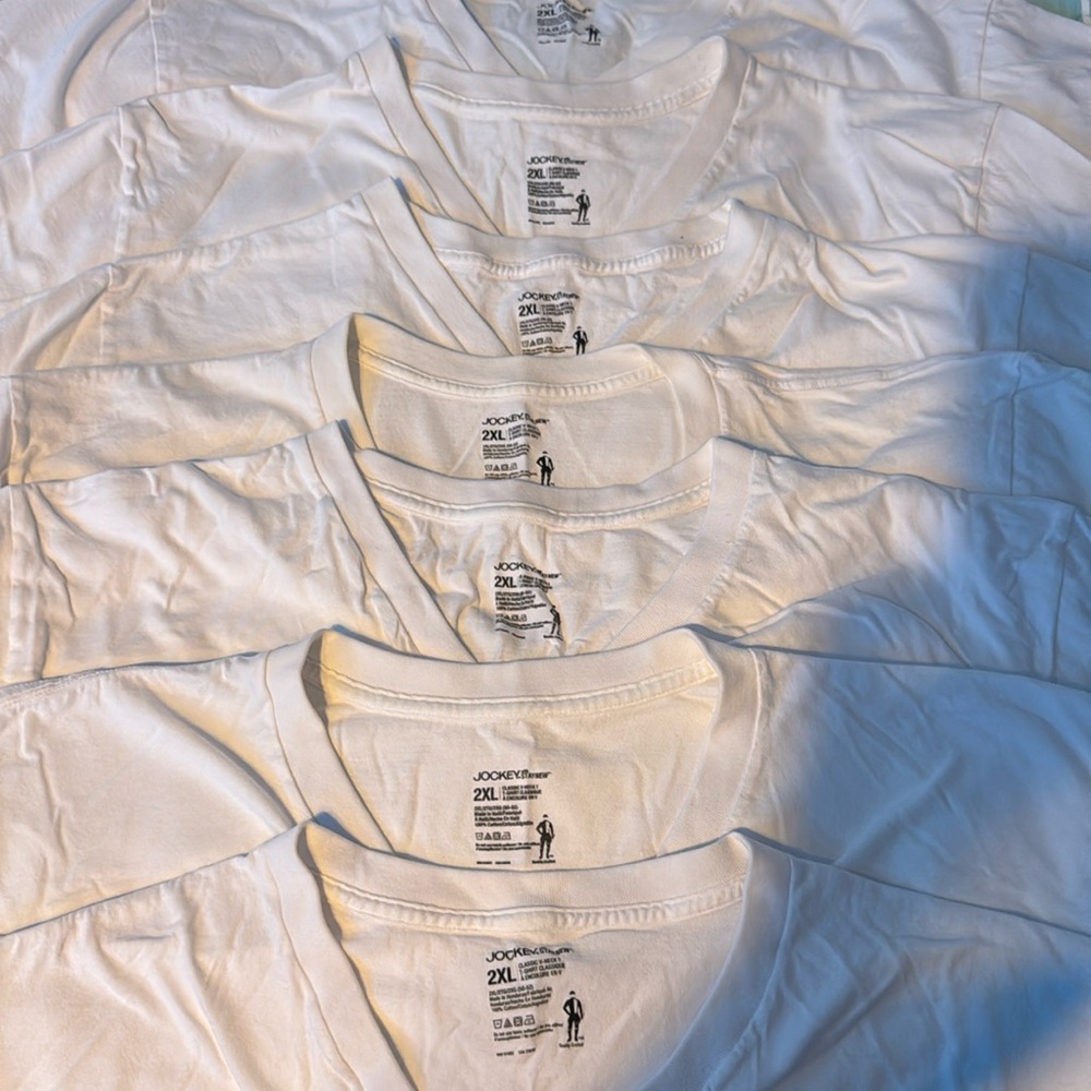 Jockey with StayNew white V-neck